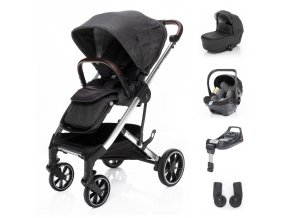 ZOPA Set kočík Quest+ korba+ adaptéry+ autosedačka+ báza, Vulcan Black/Silver