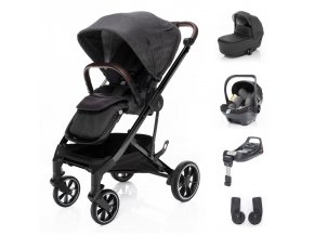 ZOPA Set kočík Quest+ korba+ adaptéry+ autosedačka+ báza, Vulcan Black/Black