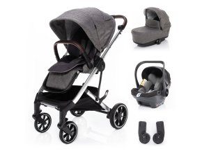 ZOPA Set kočík Quest+ korba+ adaptéry+ autosedačka, Tornado Grey/Silver