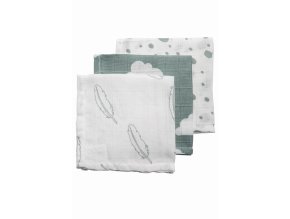 Meyco Plena-žínka Feathers-clouds-dots stone green/white