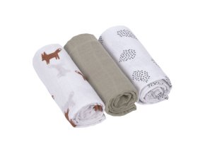 LÄSSIG BABIES LÄSSIG Swaddle Burp blanket 60x60 Little Forest 2025 (Varianta fox)