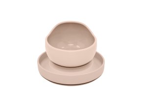 PETITE&MARS Set jedálenský silikónový TAKE&MATCH 2 ks tanier + miska (Varianta  Desert Sand 6m+)