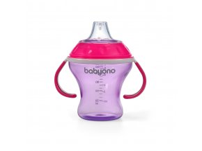 BABYONO Hrnček netečúci s mäkkým náustkom Natural Nursing 180 ml (Varianta  fialová)
