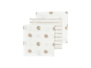 Meyco Mušelínová plena-žínka 3-balení - Dot stripe sand