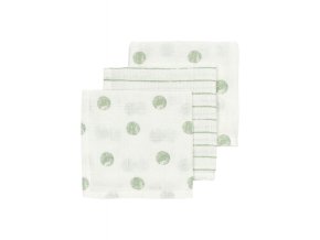 Meyco Mušelínová plena-žínka 3-balení - Dot stripe soft green