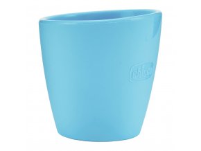 CHICCO Hrnček silikónový modrý (Varianta  6m+)