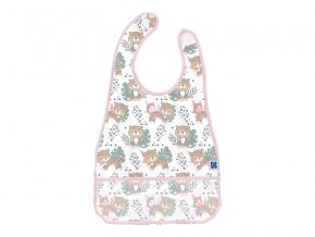 KikkaBoo Podbradník plastový s vreckom Savanna Pattern Pink