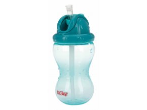 NUBY Hrnček netečúci se sklápacou slamkou a 360ml, 12 m+ zelený