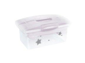 KEEEPER Cestovní box s přihrádkou na hračky, léky, kosmetiku "Stars", Bílá