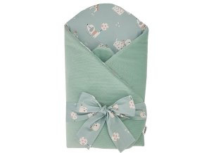 EKO Zavinovačka bavlnená s kokosovou vyberateľnou vložkou VELVET Dogs Mint 75x (Varianta 75 cm)