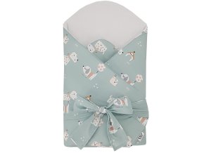 EKO Zavinovačka bavlnená s kokosovou vyberateľnou vložkou a mašľou Dogs Mint 75x (Varianta 75 cm)