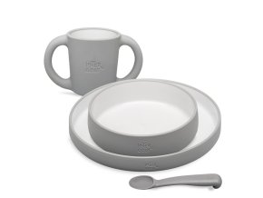 INTERBABY Jedálenský set - sivý