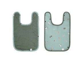 23961 podbradniky bebe jou ocean vibes 2ks khaki zeleno sede