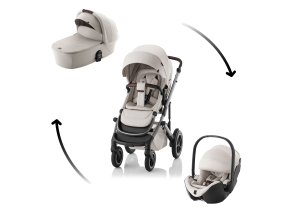 BRITAX Set kočík Smile 5Z + hlboká korba + autosedačka Baby-Safe PRO Lux, Soft Taupe
