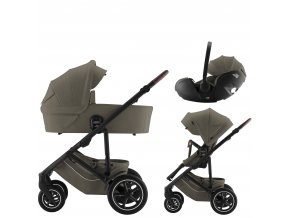 BRITAX Set kočárek Smile 5Z + hluboká korba + autosedačka Baby-Safe Pro Lux, Urban Olive