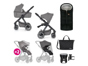 PETITE&MARS Kočík kombinovaný ICON 2v (Varianta 1 Dove Grey XXL AIR)