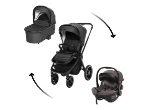 ZOPA Set kočík Move Cross 3 + hlboká korba Move XL 3 + autosedačka XM podľa vlastného výberu, All Black