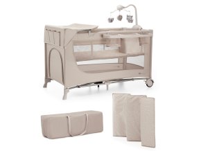 KINDERKRAFT Postieľka cestovná Joy 2 s doplnkami (Varianta  Beige)