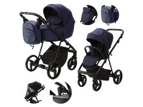ADAMEX Kočík kombinovaný Blanc Standard (Varianta  Blue)