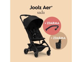 AER+ kočík Space black l SET s madlom a držiakom na nápoj