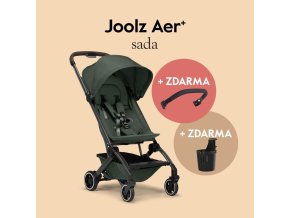 AER+ kočík Forest green l SET s madlom a držiakom na nápoj