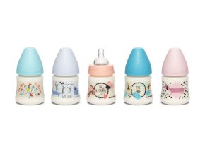 SUAVINEX FĽAŠA Guľatý c. SILIKÓN 150 ml - MODRÁ VČELA (Varianta a-vcela)