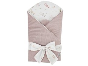 EKO Zavinovačka bavlnená s (Varianta  Velvet a kokosovým vnútrom mašľa Bunny pink 75x75 cm)