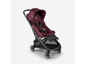 Bugaboo Butterfly black base dark cherry red fabrics dark cherry red sun canopy x PV007406 01