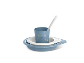 SUAVINEX Jedálenský set BEAR +6 m - MODRÝ