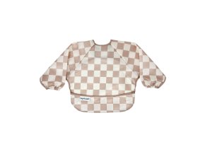 Tiny Twinkle Podbradník s dlhým rukávom, S - Beige Checkers