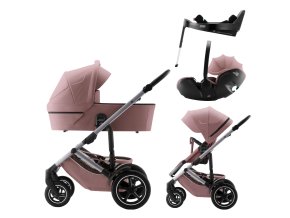 BRITAX Set kočík Smile 5Z + hlboká korba + autosedačka Baby-Safe PRO + Vario Base 5Z Style, Dusty Rose