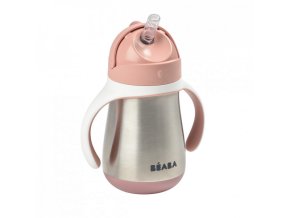 Hrnček termoizolačný so slamkou nerez 250ml Pink