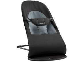 Lehátko Babybjorn Balance Soft Black/Dark Grey cotton s hračkou očička Googly Eyes