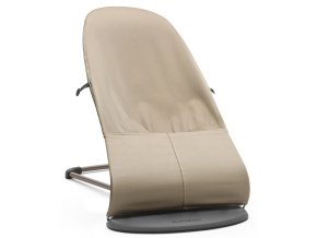 Lehátko Babybjorn Balance Soft cotton Khaki/Beige , tmavo šedá konštruckia
