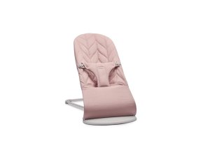 Lehátko Babybjorn Bouncer Bliss  Dusty pink cotton Petal s hračkou Googly Eyes Pastel