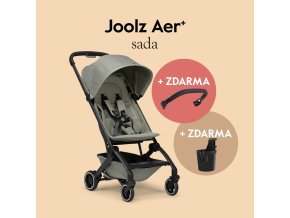 AER+ kočík Sage green l SET s madlom a držiakom na nápoj