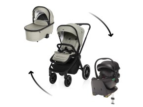 ZOPA Set kočík Move Cross 3 + hlboká korba Move XL 3 + autosedačka XM podľa vlastného výberu + báza, Boss Grey