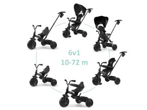 QPLAY Trojkolka Elite Platinum Black, 6 v 1, vek (Varianta  10-72 mesiacov)