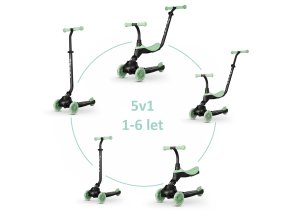 QPLAY Kolobežka / odrážadlo Sema Evo s LED svetlami (Varianta  Jade Green, vek 1 - 6 rokov, do 50 kg)