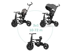 QPLAY Trojkolka Rito star (Varianta  Black, skladacia, vek 10-72 mesiacov)