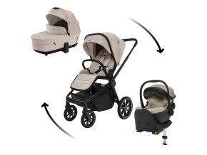 ZOPA Set kočík Move Cross 5 + hlboká korba Move XL 5 + autosedačka XM podľa vlastného výberu + báza, Ivory Beige