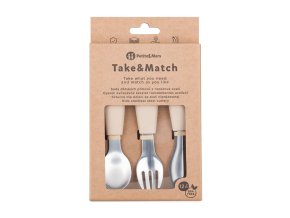 PETITE&MARS Sada príborov s nerezovej ocele Take&Match (Varianta  Desert Sand 12m+)