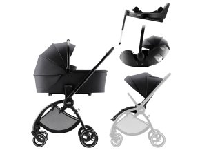 BRITAX Sada kočíka Rio + hlboká vanička + autosedačka Baby-Safe PRO + základňa Vario Base 5Z Style, Carbon Black