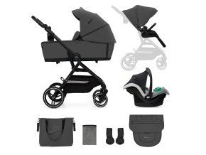 KINDERKRAFT SELECT Kočík kombinovaný Yoxi 3v (Varianta 1 Moonlight Grey)