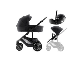 BRITAX Sada kočíka Smile 5Z + hlboká vanička + autosedačka Baby-Safe PRO Style, Carbon Black