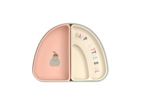 LÄSSIG BABIES LÄSSIG Dish Set Silicone Section Happy Fruits 2025 (Varianta cherry)