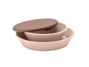 BIBS tanier a miska s vrchnákom (Varianta Blush)