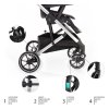 ZOPA Set kočík Quest+ korba+ adaptéry+ autosedačka, Vulcan Black/Silver