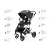 ZOPA Set kočík Quest+ korba+ adaptéry+ autosedačka, Vulcan Black/Silver