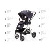 ZOPA Set kočík Quest+ korba+ adaptéry+ autosedačka+ báza, Midnight Navy/Silver